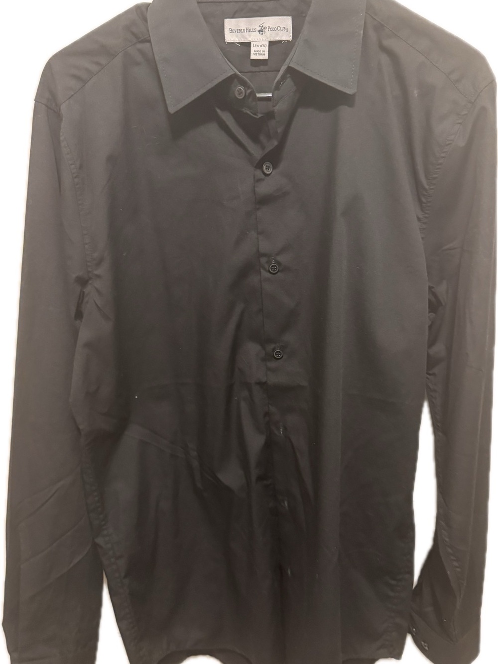 Beverly Hills Polo Club Black Long-Sleeve Dress Shirt